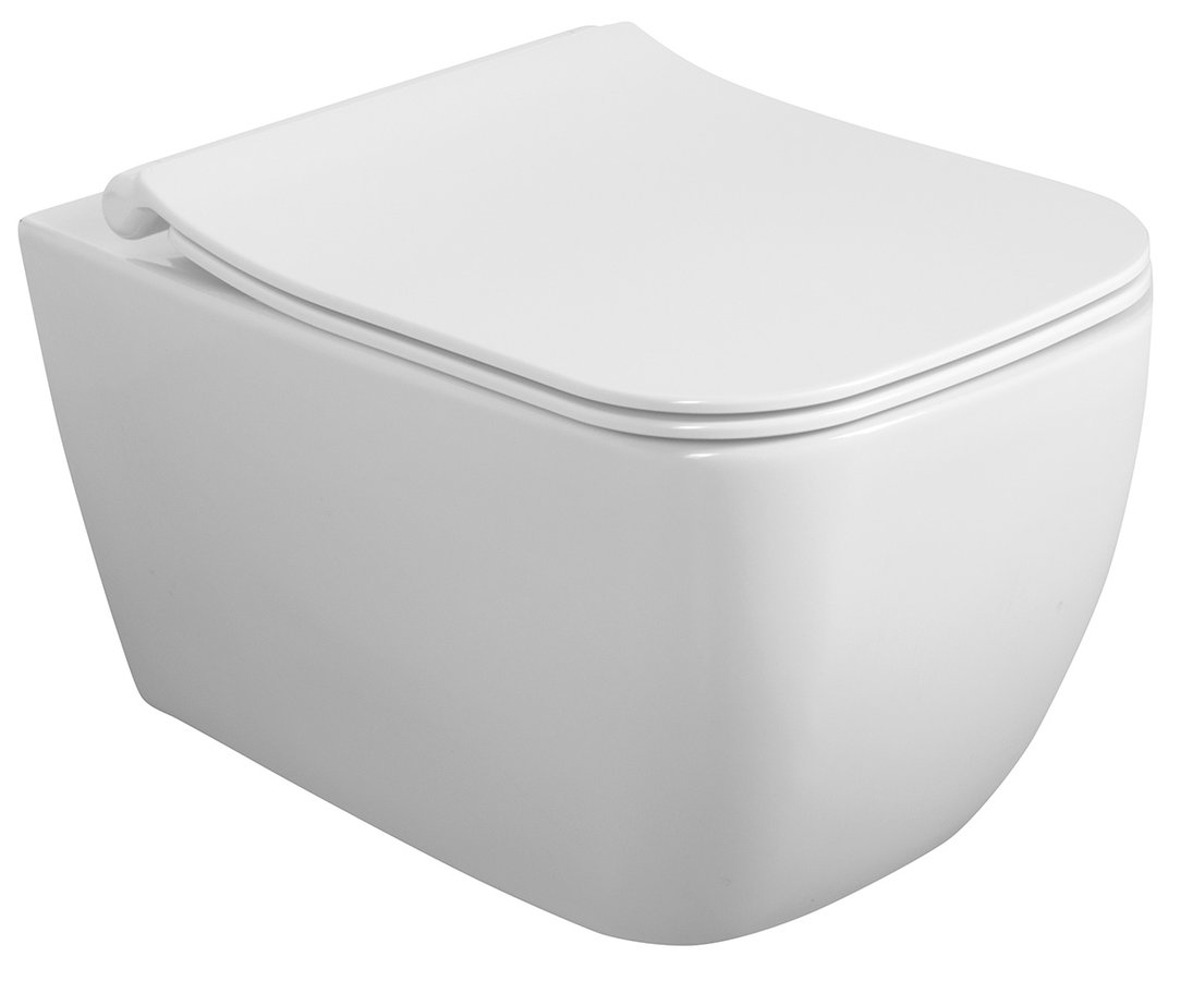 Isvea VEA závěsná WC mísa Rimless, 34,5x52cm, bílá 10VA02004