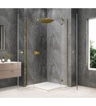 Photo: GLOBE GOLD MATT Square screen 900x900mm, corner entry, clear glass