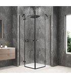 Photo: GLOBE GUN METAL Eckige Duschkabine 900x900mm, Eckeinstieg, Klarglas