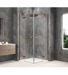 Photo: GLOBE COPPER MATT Eckige Duschkabine 900x900mm, Eckeinstieg, Klarglas