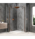 Photo: GLOBE COPPER MATT Square screen 1000x1000mm, corner entry, clear glass