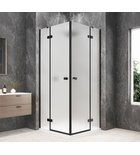 Photo: GLOBE BLACK Eckige Duschkabine 900x900mm, Eckeinstieg, Mattglas