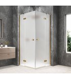 Photo: GLOBE GOLD MATT Eckige Duschkabine 900x900mm, Eckeinstieg, Mattglas