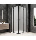 Photo: GLOBE GUN METAL obdĺžniková sprchová zástena 1100x900mm, rohový vstup, matné sklo