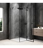 Photo: GLOBE BLACK kwadratowa kabina prysznicowa 800x800mm, szkło czyste, prawe