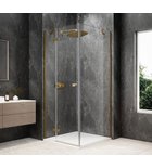 GLOBE GOLD MATT Eckige Duschkabine 800x800mm, Klarglas, links Photo: GLOBE GOLD MATT Eckige Duschkabine 800x800mm, Klarglas, links