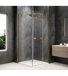 GLOBE GOLD MATT Eckige Duschkabine 800x800mm, Klarglas, rechts Photo: GLOBE GOLD MATT Eckige Duschkabine 800x800mm, Klarglas, rechts