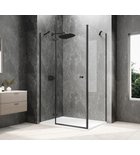 Photo: GLOBE BLACK Rectangular screen 900x800mm, clear glass, left