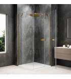Photo: GLOBE GOLD MATT Square screen 900x900mm, clear glass, right