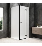 GLOBE GUN METAL Eckige Duschkabine 800x800mm, Mattglas, rechts Photo: GLOBE GUN METAL Eckige Duschkabine 800x800mm, Mattglas, rechts