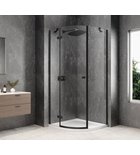 Photo: GLOBE BLACK Quadrant Shower Enclosure 800x800mm, clear glass, left