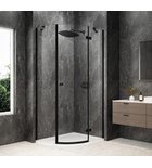 Photo: GLOBE BLACK Quadrant Shower Enclosure 900x800mm, clear glass, right