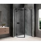 Photo: GLOBE BLACK Quadrant Shower Enclosure 800x900mm, clear glass, left