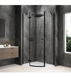 Photo: GLOBE BLACK Quadrant Shower Enclosure 1000x800mm, clear glass, left