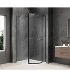 Photo: GLOBE GUN METAL Quadrant Shower Enclosure 800x1000mm, clear glass, right