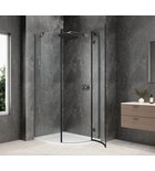 Photo: GLOBE GUN METAL čtvrtkruhový sprchový kout 800x1000mm, čiré sklo, pravé