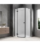 Photo: GLOBE BLACK Quadrant Shower Enclosure 900x900mm, matt glass, left