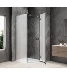 Photo: GLOBE GUN METAL čtvrtkruhový sprchový kout 800x900mm, matné sklo, pravé