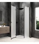 Photo: GLOBE BLACK Quadrant Shower Enclosure 1000x800mm, matt glass, left