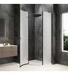 Photo: GLOBE GUN METAL Quadrant Shower Enclosure 1000x800mm, matt glass, left