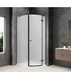 Photo: GLOBE GUN METAL Quadrant Shower Enclosure 800x1000mm, matt glass, right