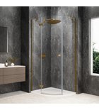 Photo: GLOBE GOLD MATT Quadrant Shower Enclosure 1000x900mm, clear glass, left