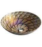 Photo: CARAIBI MURANO sklenené umývadlo na dosku, priemer 41cm, ivory/hnedá
