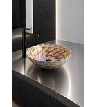 Photo: CARAIBI MURANO sklenené umývadlo na dosku, priemer 41cm, ivory/hnedá