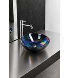 Photo: DECORA NERO MURANO sklenené umývadlo na dosku, priemer 41cm, čierna