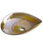 Photo: DECORA NERO MURANO sklenené umývadlo na dosku, 51x45cm, oválne, ivory/topaz