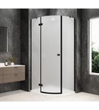 Photo: GLOBE BLACK Quadrant Shower Enclosure 1000x900mm, matt glass, left