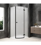 Photo: GLOBE BLACK Quadrant Shower Enclosure 1000x900mm, matt glass, right
