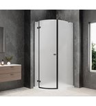 Photo: GLOBE GUN METAL Quadrant Shower Enclosure 900x1000mm, matt glass, left