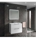 Photo: CIRASA Badezimmerschrank 70cm mit Waschbecken und LED Spiegel, 2 Schubladen, weiß