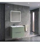 Photo: CIRASA Badezimmerschrank 70cm mit Waschbecken und LED Spiegel, 2 Schubladen, verde