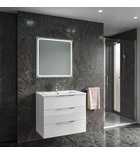 Photo: CIRASA Badezimmerschrank 70cm mit Waschbecken und LED Spiegel, 3 Schubladen, weiß