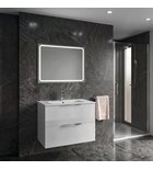 Photo: CIRASA Badezimmerschrank 80cm mit Waschbecken und LED Spiegel, 2 Schubladen, weiß
