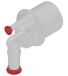 Photo: HT Waschmaschinen- und Trockner-Anschlussstück mit Rückschlagventil, 8-25mm, DN50