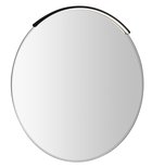 Photo: BORD round mirror with MOON LED light, ground edge dia. 60cm, CU free, black matt