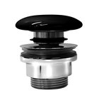 Photo: GSI umývadlová výpust 5/4", neuzatvárateľná, keramická krytka, 5-65mm, čierna lesk