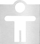 Photo: Male Toilet Sign 120x120mm, brushed stainless steel