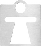 Photo: Female Toilet Sign 120x120mm, brushed stainless steel