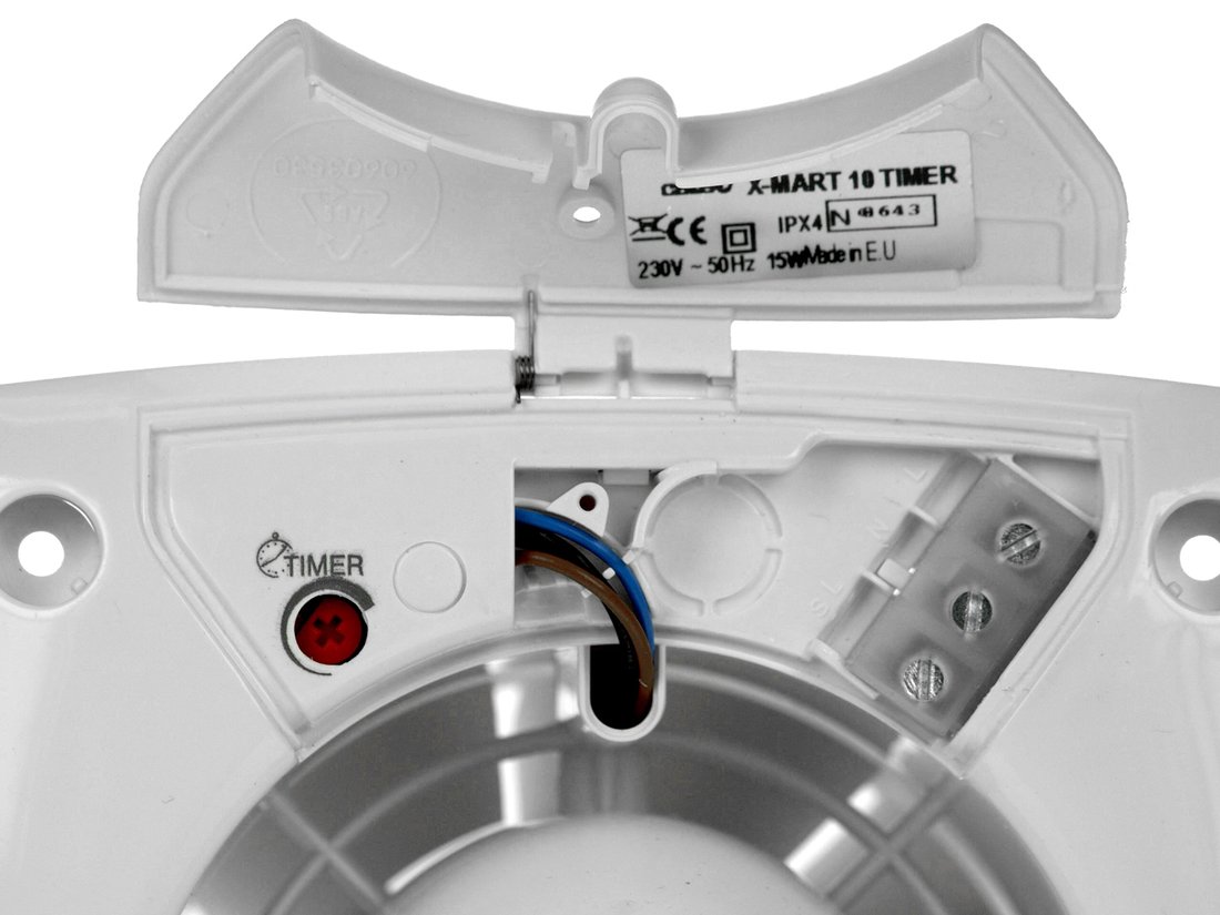 Cata X-MART 12T koupelnový ventilátor axiální s časovačem, 20W, potrubí 120mm, bílá 01021000