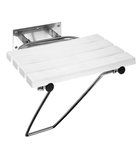 Photo: HANDICAP Folding Shower Seat with Support Leg, white