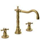 Photo: ANTEA 3 Hole Washbasin Mixer Tap with Retro Spout,with Pop Up Waste, bronze